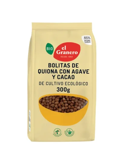 Bolitas De Quinoa Con Agave Y Cacao Bio, 300 G[vegano][sin-Leche][sin-Lactosa][sin-Huevo][con-Agave]