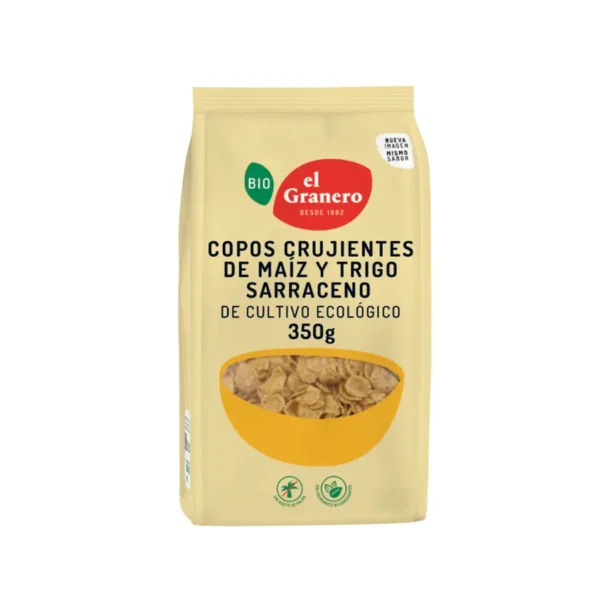 El Granero Copos Crujientes De Maíz Y Trigo Sarraceno Bio, 350 G