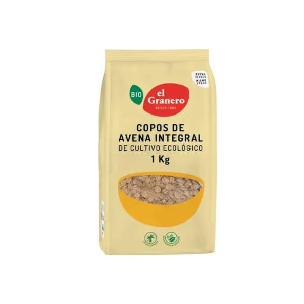 COPOS DE AVENA INTEGRAL, 1 Kg[VEGANO][SIN-LECHE][SIN-LACTOSA][SIN-HUEVO][SIN-AZUCAR]