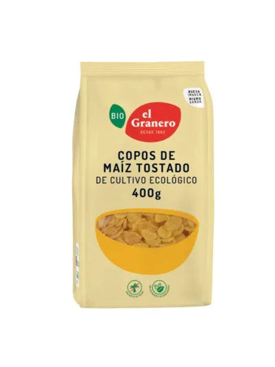 COPOS DE MAIZ TOSTADO BIO, 400 g[VEGANO][SIN-HUEVO][SIN-AZUCAR]