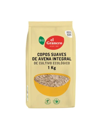 COPOS FINOS DE AVENA INTEGRAL, 1 Kg[VEGANO][SIN-LECHE][SIN-LACTOSA][SIN-HUEVO][SIN-AZUCAR]