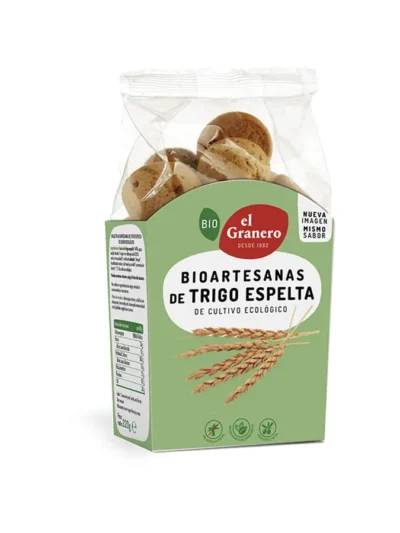 GALLETAS ARTESANAS DE TRIGO ESPELTA BIO, 220 g[VEGANO][SIN-LECHE][SIN-LACTOSA][SIN-HUEVO]