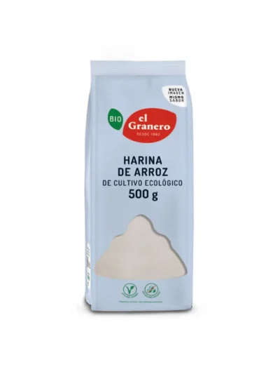 HARINA DE ARROZ BIO, 500 g[VEGANO][SIN-LECHE][SIN-LACTOSA][SIN-HUEVO][SIN-AZUCAR]