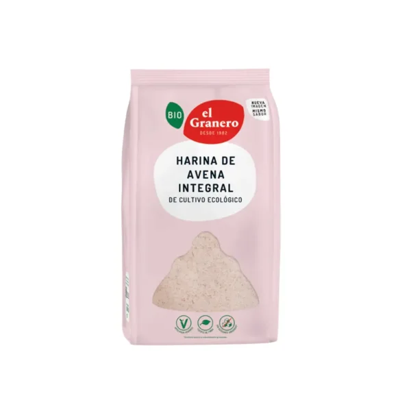 HARINA DE AVENA INTEGRAL BIO, 1 Kg[VEGANO][SIN-LECHE][SIN-LACTOSA][SIN-HUEVO][SIN-AZUCAR]
