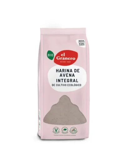 HARINA DE AVENA INTEGRAL BIO, 500 g[VEGANO][SIN-LECHE][SIN-LACTOSA][SIN-HUEVO][SIN-AZUCAR]