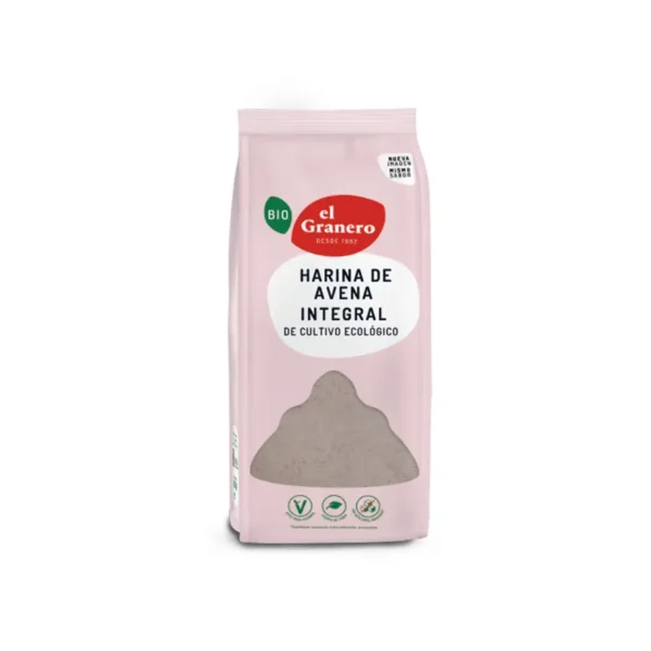 HARINA DE AVENA INTEGRAL BIO, 500 g[VEGANO][SIN-LECHE][SIN-LACTOSA][SIN-HUEVO][SIN-AZUCAR]