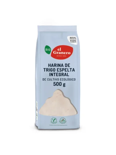 HARINA DE TRIGO ESPELTA INTEGRAL BIO, 500 g[VEGANO][SIN-LECHE][SIN-LACTOSA][SIN-HUEVO][SIN-AZUCAR]