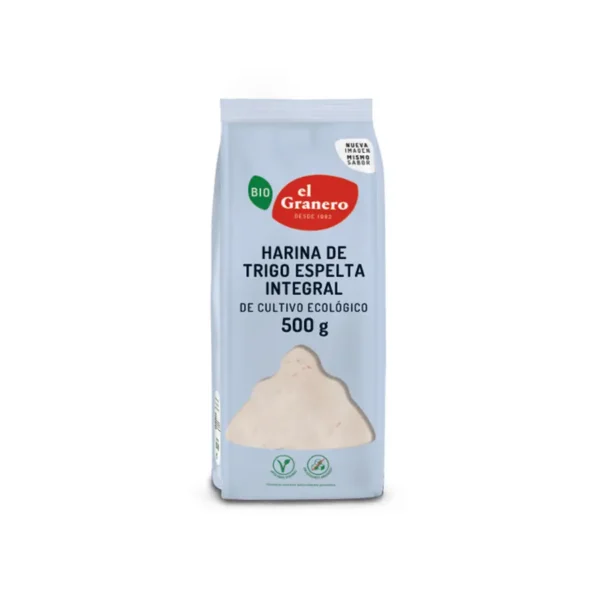 HARINA DE TRIGO ESPELTA INTEGRAL BIO, 500 g[VEGANO][SIN-LECHE][SIN-LACTOSA][SIN-HUEVO][SIN-AZUCAR]
