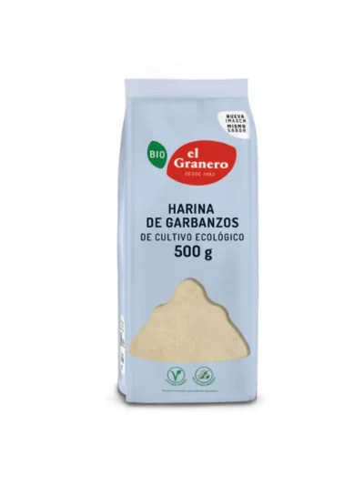 HARINA DE GARBANZOS BIO, 500 g[VEGANO][SIN-LECHE][SIN-LACTOSA][SIN-HUEVO][SIN-AZUCAR]