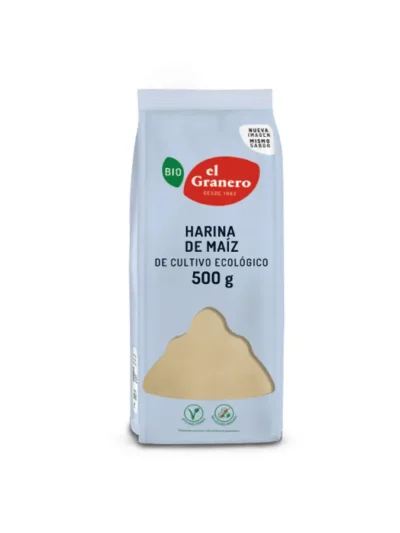 HARINA DE MAIZ BIO, 500 g[VEGANO][SIN-LECHE][SIN-LACTOSA][SIN-HUEVO][SIN-AZUCAR]