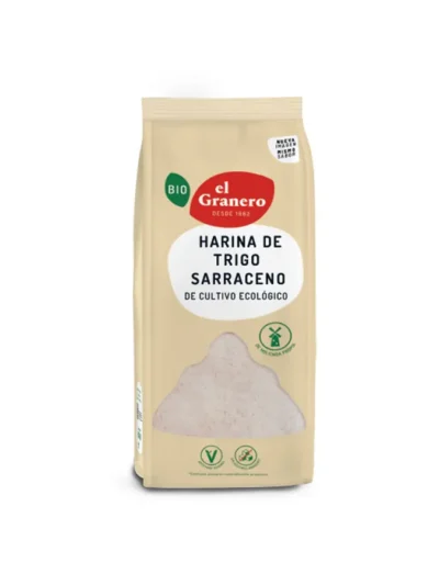 HARINA DE TRIGO SARRACENO BIO, 500 g[VEGANO][SIN-LECHE][SIN-LACTOSA][SIN-HUEVO][SIN-AZUCAR]