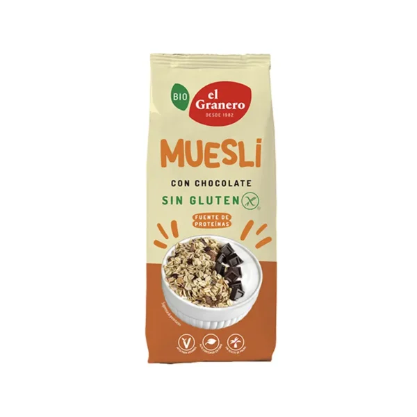MUESLI CON CHOCOLATE SIN GLUTEN BIO, 375 g[VEGANO][SIN-GLUTEN][SIN-HUEVO]