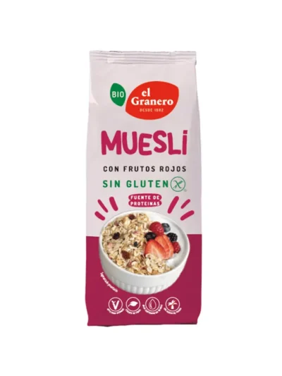 MUESLI CON FRUTOS ROJOS SIN GLUTEN BIO, 375 g[VEGANO][SIN-GLUTEN][SIN-LECHE][SIN-LACTOSA][SIN-HUEVO]