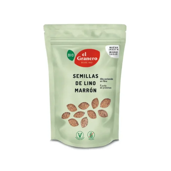 SEMILLAS DE LINO MARRON BIO, 400 g[VEGANO][SIN-GLUTEN][SIN-LECHE][SIN-LACTOSA][SIN-HUEVO][SIN-AZUCAR]