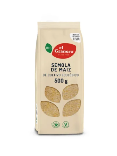 SEMOLA DE MAIZ BIO, 500 g[VEGANO][SIN-LECHE][SIN-LACTOSA][SIN-HUEVO][SIN-AZUCAR]