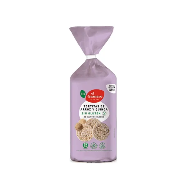 Tortitas De Arroz Y Quinoa Bio, 120 G[vegano][sin-Gluten][sin-Leche][sin-Lactosa][sin-Huevo][sin-Azucar]