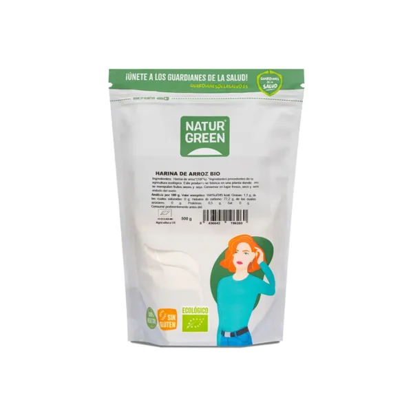 NaturGreen Harina de Arroz Bio Sin Gluten 500 g