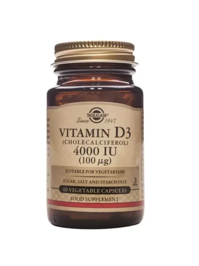 Solgar Vitamina D3 4000 Ui (100 Mcg.) (Colecalciferol). 60 Capsulas Vegetales