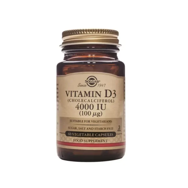 Solgar Vitamina D3 4000 Ui (100 Mcg.) (Colecalciferol). 60 Capsulas Vegetales