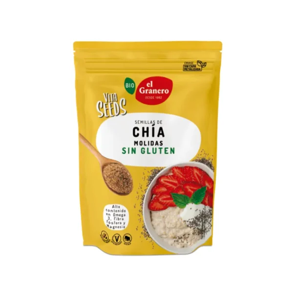 Vitaseeds semillas de Chía molidas bio 200g de El Granero es un alimento de cultivo ecológico y de gran calidad  para que tu alimentación sea más saludable.